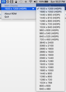 Retina DisplayMenu Resolutions