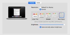 MacBook Pro Retina Display Settings